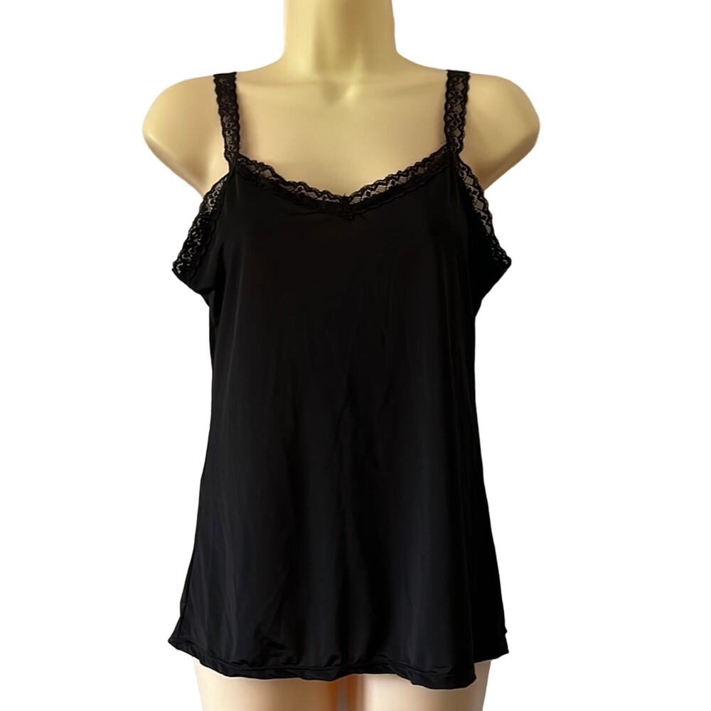 Jezebel Black Stretch Knit Camisole Woman Size Large